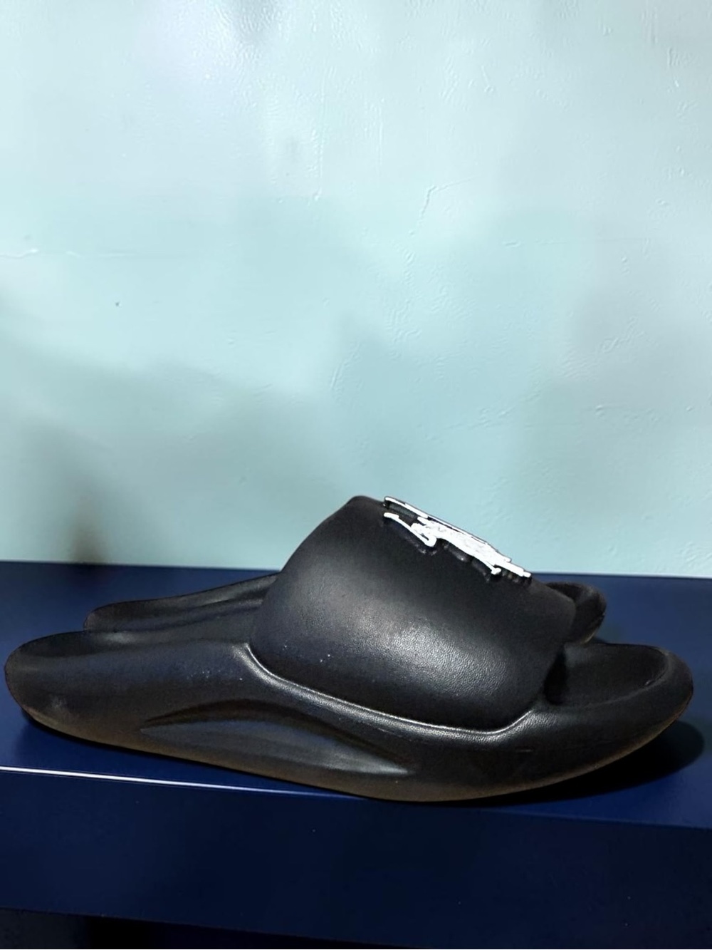 U.S. Polo Assn. Black Slide Sandals with Logo Accent